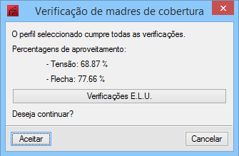 23 Surge a janela Dimensionamento de perfis, com indicação dos valores de resistência de perfis.