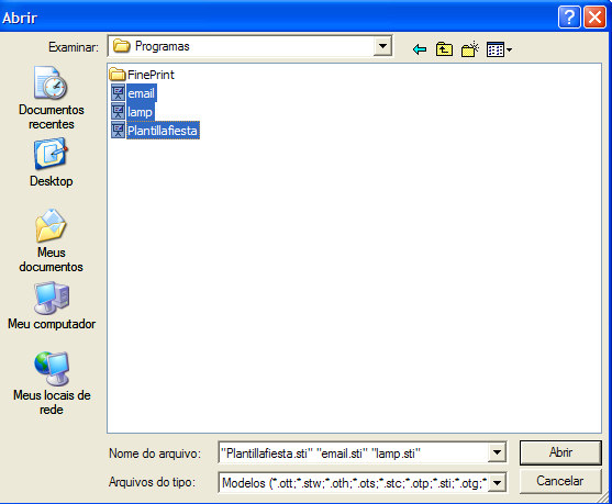 Abra o seu OpenOffice / BrOffice e acesse o menu Arquivo, Modelos, Organizar como mostrado na Figura 24. Irá abrir uma tela de gerenciamento de modelos.