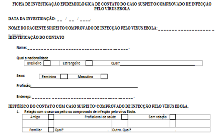 Ficha de Investigação Epidemiológica de