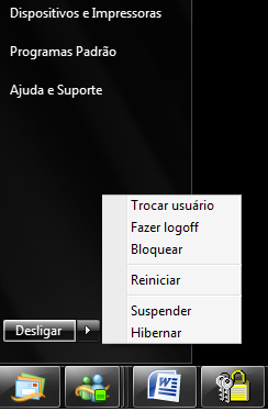 Trocando de Usuário sem fazer o Logoff do usuário atual. Será apresentada e tela inicial de logon do Windows, a mesma tela que é apresentada na incialização do Windows 7.