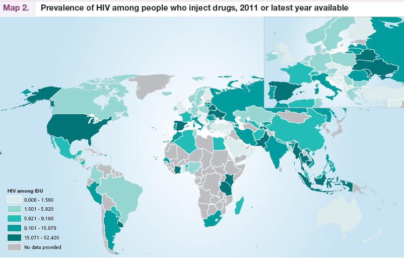 14 milhões ou 0.31% da população de 15-64 anos; Prevalência do HIV de 11.