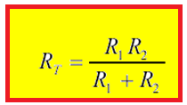 Dividindo tudo por E, temos: Essa equação é a fórmula recíproca para encontrar a resistência total ou equivalente de um circuito em paralelo. Resolvendo para Rт, é outra maneira de derivar a equação.