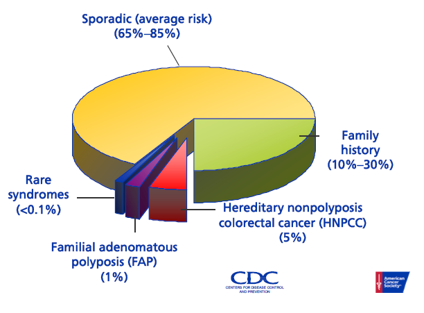 Grupos de risco Esporádico (risco moderado) Síndromes raros