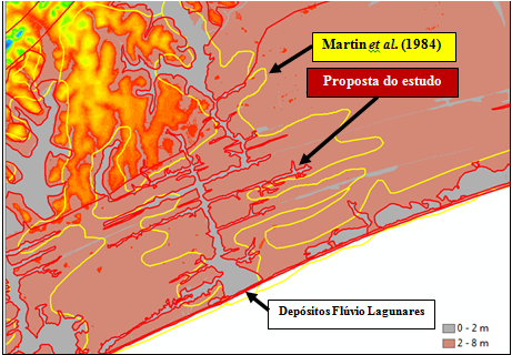 Figura 6: Exemplo de delimitação do mapeamento das formações geológicas nas imagens