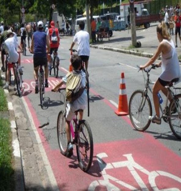 Ciclofaixa Operacional de Lazer Domingos e feriados nacionais das 07h às 16h Atualmente com 67 Km: Ciclofaixa Operacional de Lazer Entre Parques/ Zona Sul: 45 Km Ligação Parques das Bicicletas,