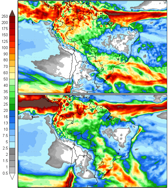 Previsão de Chuva (mm) Quarta-feira, 27 de maio às 00Z para Quinta-feira, 04 de