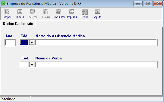 Dinâmica Sistemas Personalizados Apostila DIRF 2013 5 Tela de Cadastramento das Verbas associadas a Empresa Médica Informar o código da Assistência Médica e código da verba que foi descontado o valor