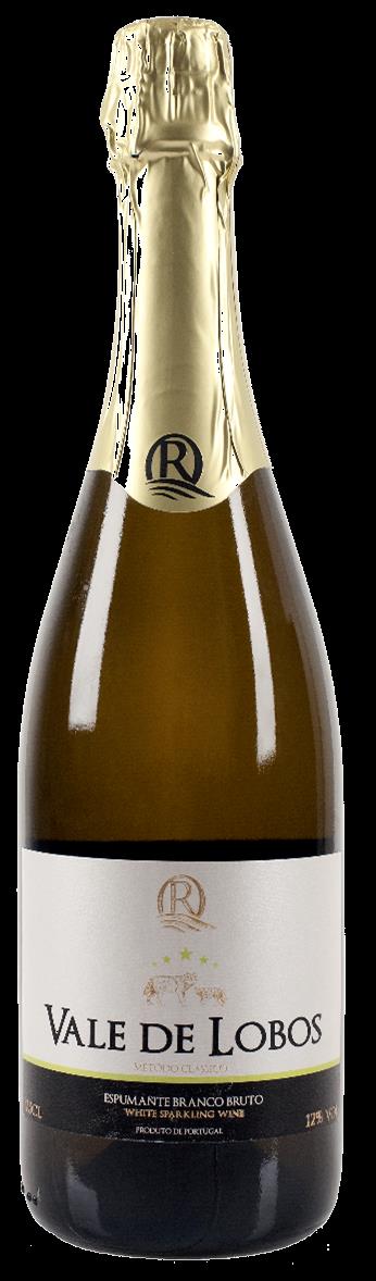 Vale de Lobos Espumante Branco Brut CARACTERÍSTICAS ORGANOLÉPTICAS: Espumante elaborado pelo método clássico. O vinho base foi produzido com controle de temperatura.