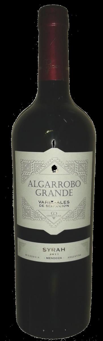 Algarrobo Grande Syrah Localização do vinhedo: A Central, Rivadavia - Mendoza. A fermentação e maceração: leveduras indígenas, temperaturas entre 25-27 C, 14 dias o tempo de maceração.