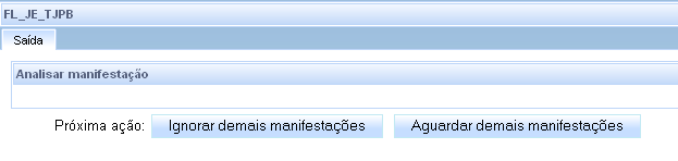 3.2 Processo Com Prazo em Curso Essa tarefa permite duas ações: Ignorar demais manifestações [29.1] ou Aguardar demais manifestações [29.2]. Ao selecionar a opção primeira, [29.