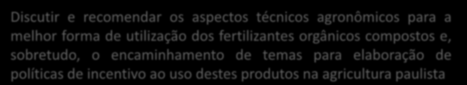 COORDENADORIA DE DESENVOLVIMETO DOS AGRONEGÓCIOS Portaria CODEAGRO de 20/05/2015 Comissão especial de compostagem que visa estudos e elaboração de propostas para a criação de normas técnicas para a