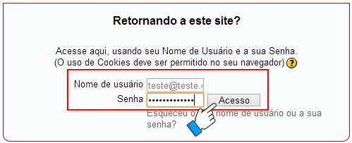 A seguir, será exibida uma nova janela para que sejam informados os dados como Nome de Usuário e a Senha. Imagem 14 Informe o Nome de Usuário : (nome.sobrenome) e a Senha : (nome.