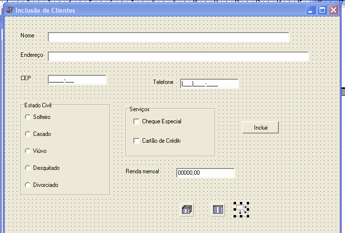 Salvar o projeto com o nome menu_exe.dpr e o form principal princip.pas. Para criar um novo form clique em File/New Form (ou conforme a sua versão do Delphi). Em seguida salvar novamente o projeto.