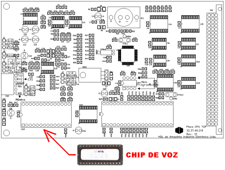 Centrais de Comunicação Flex 51 INSTALAÇÃO DAS PLACAS SENSOR DE INVERSÃO DE POLARIDADE ADE - 16 TRONCOS E PLACA DE 4 ENTRADAS AS DE VÍDEO Chip de Voz: Este chip é uma versão simplificada da Placa de