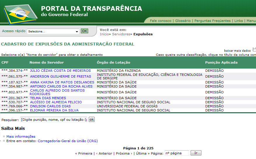 CADASTRO DE EXPULSÕES - CEAF De 2004 a abril de 2014 4.