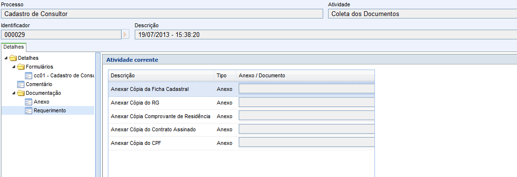 Depois, clique no último ícone do lado direito da tela para atualizar a relação de documentos selecionados na tela anterior.