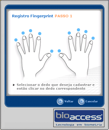 OBS.: O Software ID REP Config aceita o cadastro de até dois dedos, sendo duas amostras por dedo. Cadastrando mais que dois dedos, o software considerará apenas os dois primeiros dedos cadastrados.