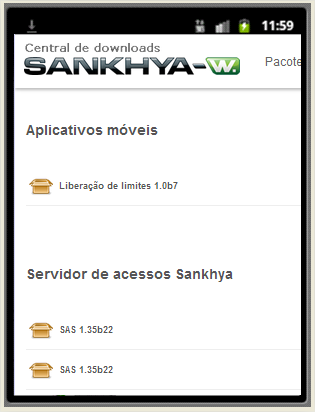 SANKHYA-W LIBERAÇÕES Foi disponibilizado para aplicações de Android (aplicativo utilizado em celulares) o menu de liberação de limites que equivale a Configurações->Avançado->Liberação de Limites.
