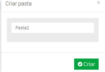 Criar Pasta Para modificar a estrutura padrão de pastas, selecione o lugar desejado na árvore e clique no botão Criar.