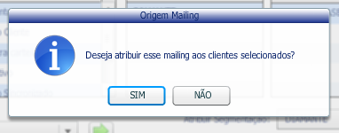 6. Na janela FILTRO DE CLIENTES atualize a relação de mailing; 7.
