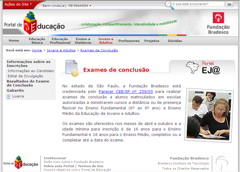 11 Sobre os cursos Pré-inscrição Exames de Conclusão Educador, cadastre