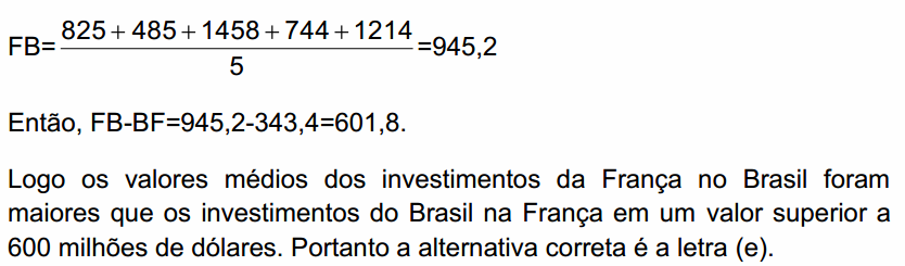 QUESTÃO 05 ENEM 2009 Brasil e França têm relações comerciais há mais de 200 anos. Enquanto a França é a 5.ª nação mais rica do planeta, o Brasil é a 10.ª, e ambas se destacam na economia mundial.