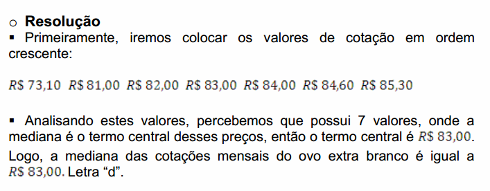 QUESTÃO 07 ENEM 2009 Na tabela, são apresentados dados da cotação mensal do ovo extra branco vendido no atacado, em Brasília, em reais, por caixa de 30 dúzias de ovos, em alguns meses dos anos
