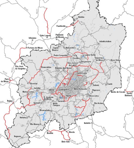 Política Integrada de Mobilidade Metropolitana Malha rodoviária existente e proposta 1.