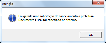 Figura 15: Opção de Cancelamento Figura