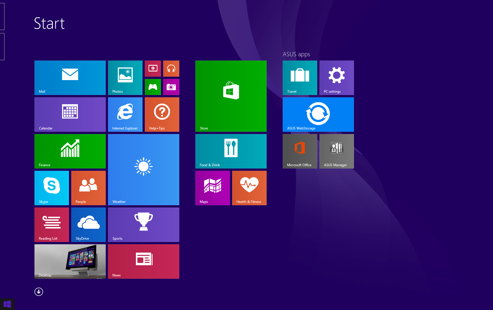 Botão Iniciar O Windows 8.1 disponibiliza um botão Iniciar qua lhe permite mudar entre as duas últimas aplicações abertas.