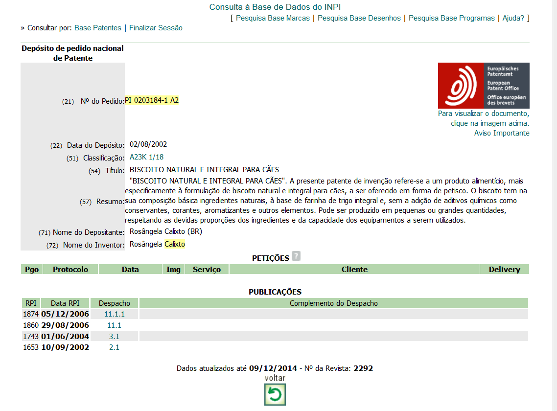 No documento PI 0203184-1, por exemplo, a