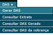 8.1 GERAR DAS Esta função permite visualizar o perfil da última apuração transmitida para o período e gerar o Documento de Arrecadação do Simples Nacional