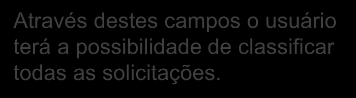 Abertura de uma Solicitação Através destes campos o