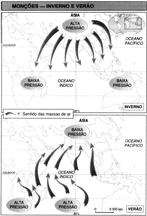 (D. Magnoli, R. Araújo. Geografia. 2004) Em I e II estão representados, respectivamente, os climas a) equatorial e tropical. b) mediterrâneo e desértico. c) subtropical e temperado.