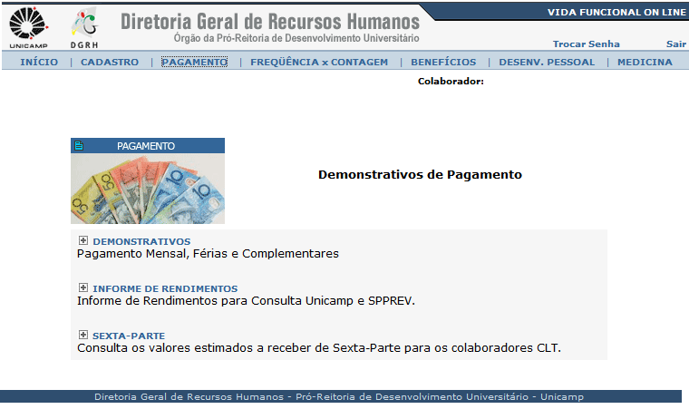 5/8 Selecionar o tipo de folha desejada: o Cálculo mensal: Demonstrativo de pagamento; o Férias: Demonstrativo de pagamento de férias; o Especiais: Ação judicial, PIPS; o 13º Salário 1º Parte: