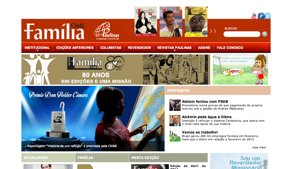 A revista possui uma versão on-line, além de um site no Portal Paulinas.