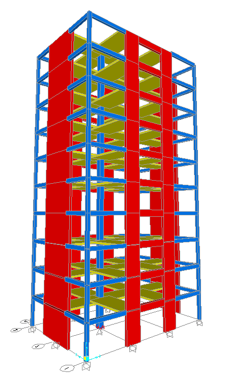 ANÁLISE ESTRUTURAL Modelo global tridimensional da estrutura (estrutura modelada acima do piso 0) A estrutura é