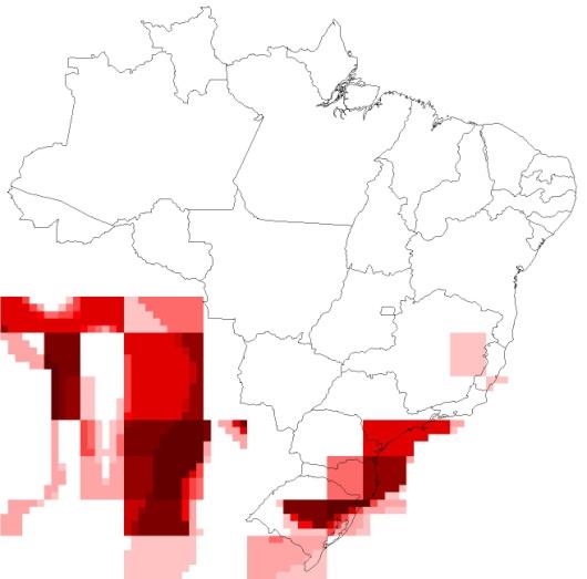 Novos Rumos para a Pesquisa RESULTADOS - MODELO CLIMÁTICO MIROC Espécies Euterpe Edulis