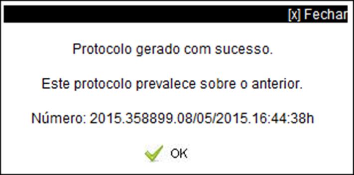 Após clicar no botão Salvar, por motivo de segurança do servidor, o sistema ainda exibirá uma mensagem de confirmação.