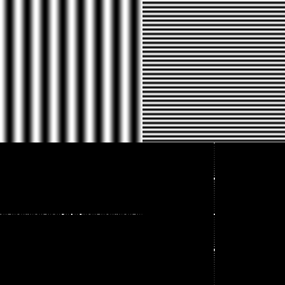 Frequências horizontais e verticais Frequências: Horizontais correspondem a gradientes horizontais.