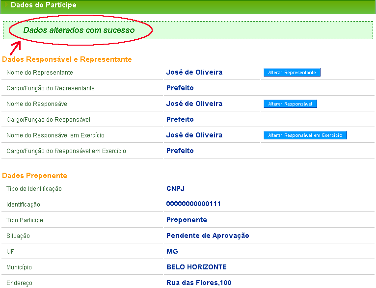 2.2.2.2 - Listar usuários do Proponente Ao clicar no botão Listar Usuários, o sistema exibe os dados dos usuários do