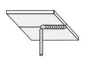 Posições de soldagem 8 8.1 Junta de topo 8.1.1 Plana: A soldagem é feita no lado superior da junta. Figura 17 Solda de topo na posição plana 8.1.2 Horizontal: O eixo da solda é aproximadamente é inclinada.