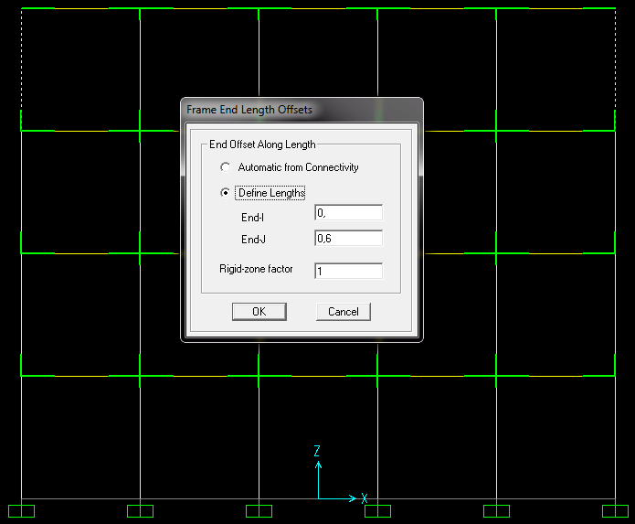 1. Definição da Geometria Nós Rígidos (Rigid Nodes) Seleccionar barra >