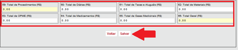 Deste modo podem ser inseridos outros tipos de despesa que não sejam procedimentos, como por exemplo, exames que exijam sedação, a cobrança do medicamento virá em outras despesas.