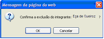 que já esteja cadastrado, clique no botão editar, disponível na coluna Ações, e será disponibilizada a tela com os dados referentes ao integrante selecionado para realizar a alteração.