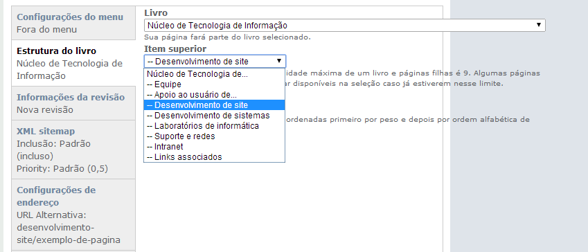 2.1.1.8 Livro O livro, no Drupal, é uma coleção de páginas.