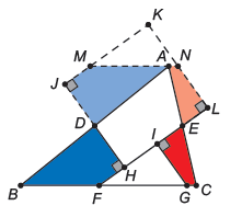 72. (2011 - N2Q6-2 a fase) Em todas as figuras desta questão, vemos um triângulo ABC dividido em quatro partes; nesses triângulos, D é ponto médio de AB, E é ponto médio de AC e F G mede 1 2 BC.