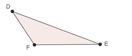 Exemplo Considera um triângulo qualquer como, por exemplo, o triângulo representado na figura. a. Constrói o ponto médio do lado e designa-o por. b.