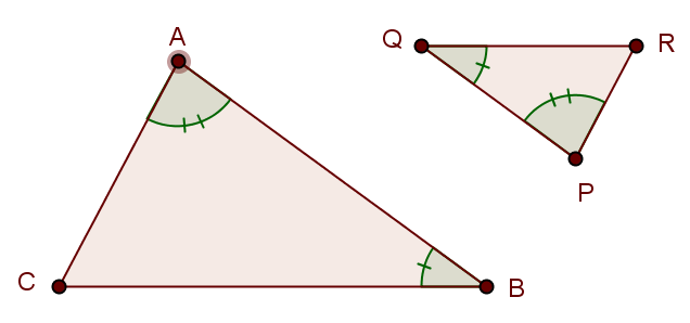 Exemplo Na grelha de triângulos equiláteros estão representados vários triângulos.