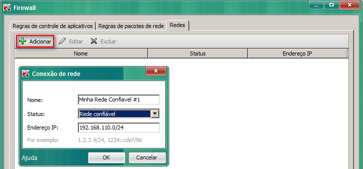 Regras de firewall Regras de controle de aplicativos As regras de controle de aplicativos definem restrições à atividade de rede para um aplicativo.